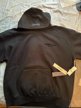 Essentials Men’s Black Hoodie Size Large